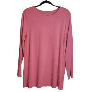 J. Jill Luxe Supima Forward-Seam Tunic Side Slits Supima/Modal Blend Size Large